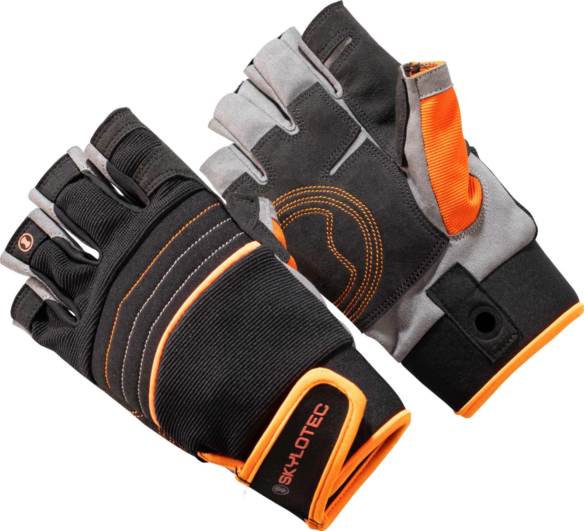 Skylotec Skygrip HalfFinger BE-1000-920-003 Turuncu Siyah Yarım Parmak Eldiven S