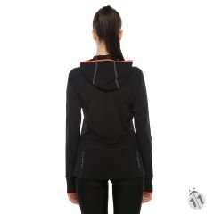 Gore-Tex Bayan Siyah Uzun Kollu Şapkalı Ipod Cepli ProDryFit Outdoor, Koşu, Fitness Tişört