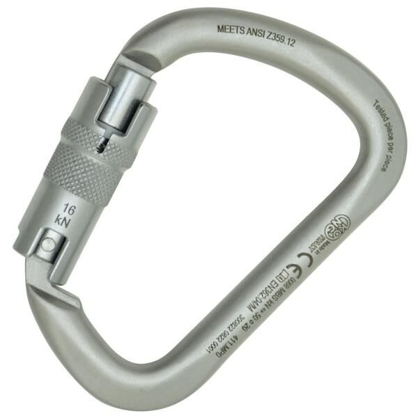 Kong X-Large Carbon ANSI Auto Block Otomatik 3 Kilitli 50KN Çelik D Karabina Lunar White ANSI Z359.12 EN 362/M 411MP0999KK