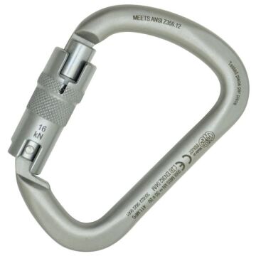 Kong X-Large Carbon ANSI Auto Block Otomatik 3 Kilitli 50KN Çelik D Karabina Lunar White ANSI Z359.12 EN 362/M 411MP0999KK