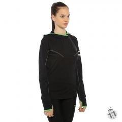Gore-Tex Bayan Black Uzun Kollu Şapkalı Ipod Cepli ProDryFit Outdoor, Koşu, Fitness Tişört
