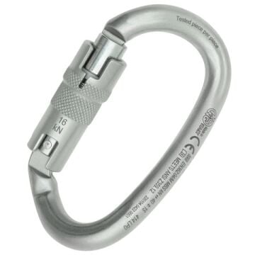 Kong Ovalone DNA ANSI Auto Block Otomatik 3 Kilitli 40KN Karbon Çelik Oval Karabina Lunar White EN 362/M ANSI Z359.12 414LP0999KK