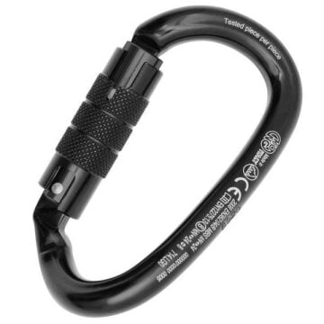 Kong Ovalone DNA Alu Twist Lock Siyah Twist Lock Otomatik Kilitli Alüminyum Oval Karabina EN 362/B EN 12275/B UIAA 714LG0NNNKK