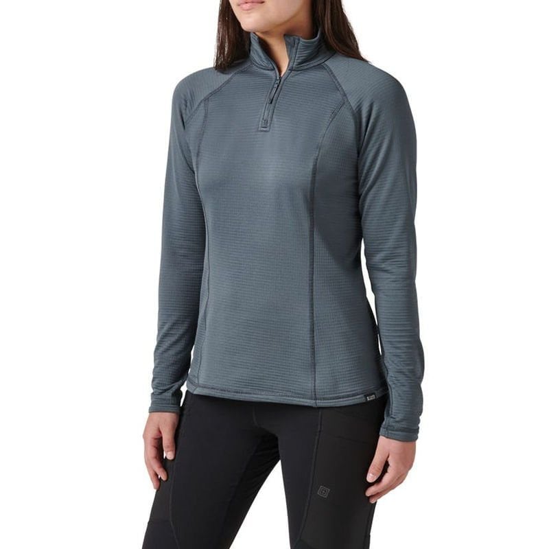 5.11 Stratos 1/4 Zip Turbulence Gri Bayan Shirt