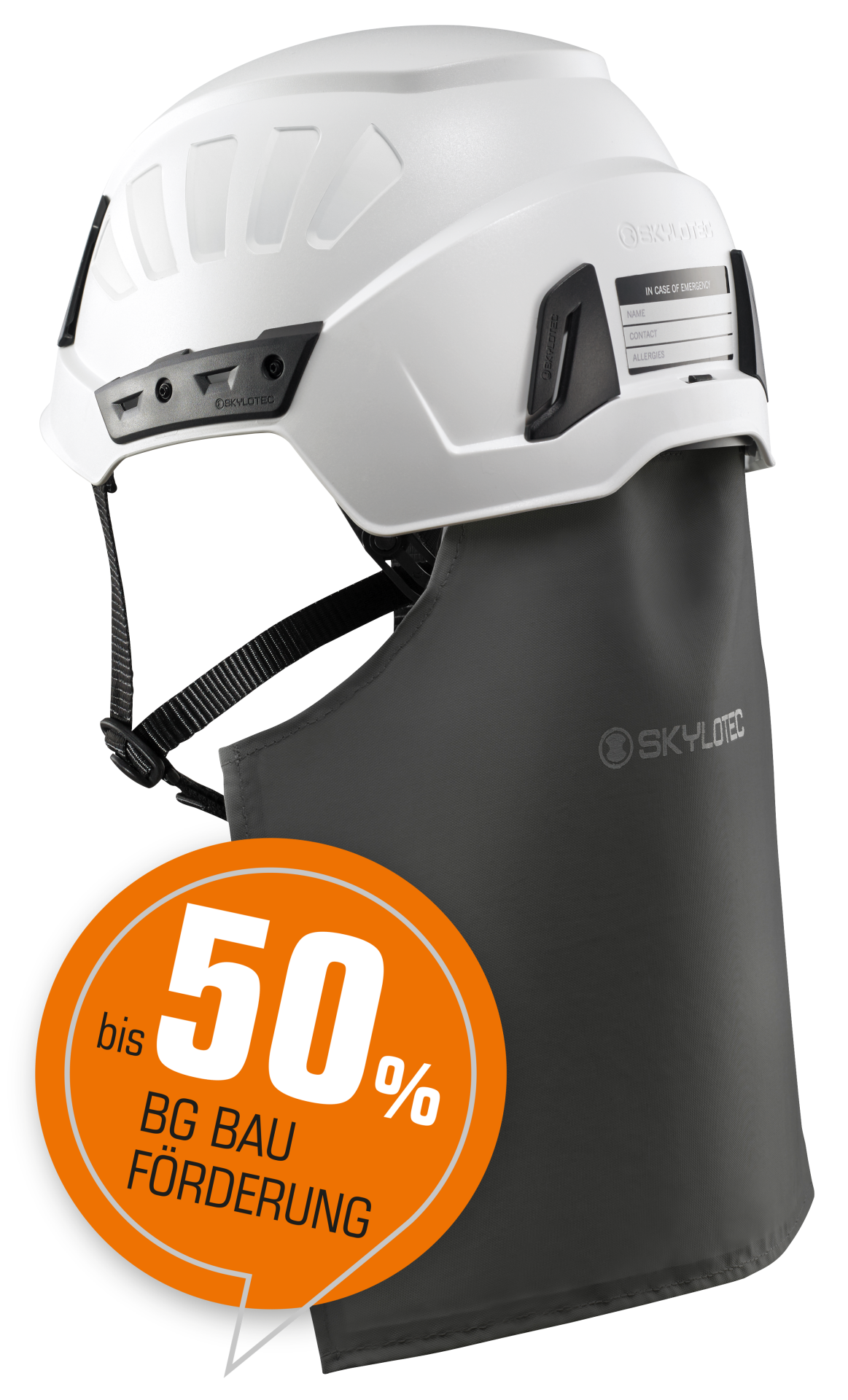 Skylotec Kit Inceptor Grx High Voltage Neckx Beyaz Siyah Elektriksel Yalıtımlı UV Ense Korumalı Yüksekte Çalışma Bareti Seti EN 397 EN 50365