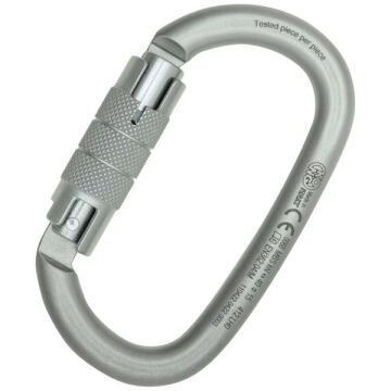 Kong Ovalone Carbon Twist Lock Lunar White Twist Lock Otomatik 2 Kilitli 40KN Karbon Çelik Oval Karabina EN 362/M EAC 412LH0999KK