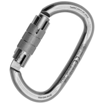 Kong Ovalone Inox Twist Lock Parlak Twist Lock Otomatik 2 Kilitli AISI 316 Paslanmaz Çelik Oval Karabina EN 362/B 512LK0PP5KK