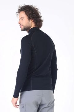 Woolona Astro Siyah Uzun Kollu Fermuarlı %100 Yün Termal İçlik