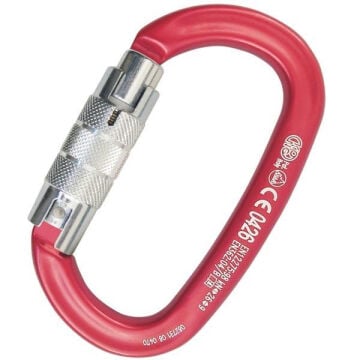 Kong Ovalone Alu Twist Lock Kırmızı/Parlak/Parlak Twist Lock Otomatik 2 Kilitli 26KN Alüminyum Oval Karabina EN 362/B EN 12275/B UIAA EAC 712LG0RPPKK