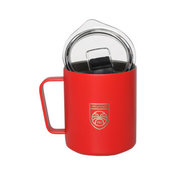 PAJAK Camp Mug Kırmızı 350 ML Thermo 3D Paslanmaz Çelik Termal Kamp Kupası
