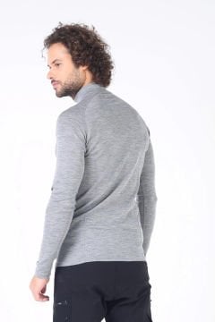 Woolona Astro Gri Uzun Kollu Fermuarlı %100 Yün Termal İçlik