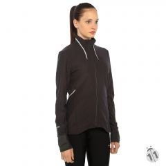 Gore-Tex Bayan Siyah Uzun Kollu Fermuarlı Windstopper Ipod Cepli ProDryFit Outdoor, Koşu, Fitness Tişört