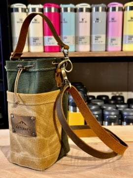 Outcraft Handmade Kanvas Termos Taşıma Çantası Small - Yeşil (Sarı)