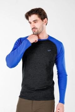 Woolona Brant Mavi Uzun Kollu %100 Yün Termal İçlik