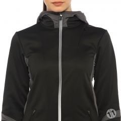 Gore-Tex Bayan Siyah Uzun Kollu Şapkalı Windstopper Ipod Cepli ProDryFit Outdoor, Koşu, Fitness Tişört