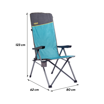 Uquip Justy XL 3 Pozisyonlu Konforlu Katlanır Kamp Sandalyesi Petrol/Grey