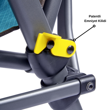 Uquip Justy XL 3 Pozisyonlu Konforlu Katlanır Kamp Sandalyesi Petrol/Grey