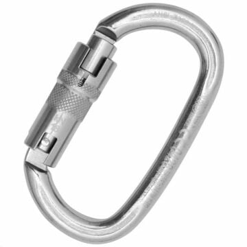 Kong Ovalone Inox Auto Block ANSI Parlak Auto Block Otomatik 3 Kilitli 27KN Paslanmaz Çelik Oval Karabina EN 362/M ANSI Z359.12 512LQ0PPPKK