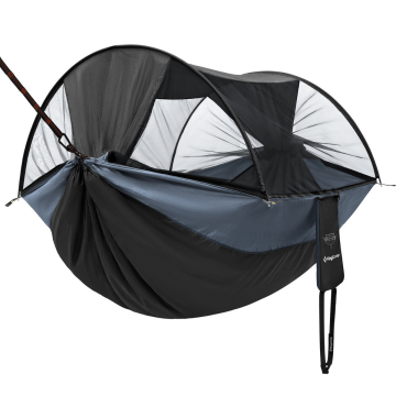 KingCamp Multi-function 3 ü 1 Arada Çift Kişilik Cibinlikli Hamak Black