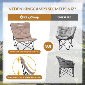 KingCamp Lemon Lux Ultra Konforlu Kamp Sandalyesi Brown