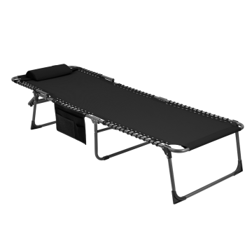 KingCamp Berlin Comfort Lounge 5 Kademeli Katlanır Şezlong Kampet Black