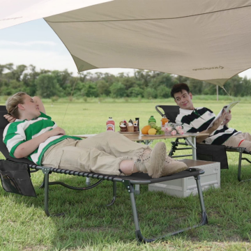 KingCamp Berlin Comfort Lounge 5 Kademeli Katlanır Şezlong Kampet Black