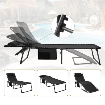 KingCamp Berlin Comfort Lounge 5 Kademeli Katlanır Şezlong Kampet Black