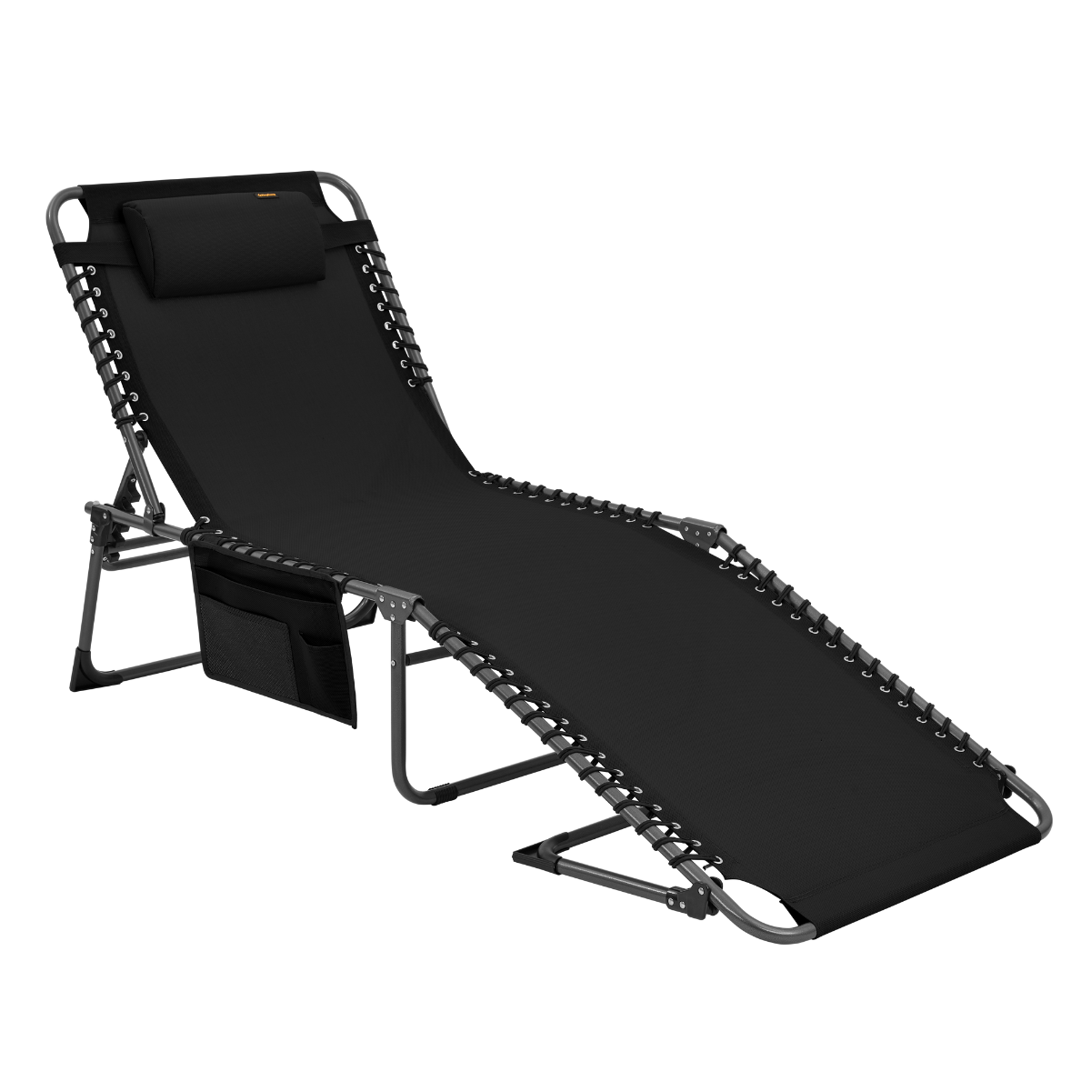 KingCamp Berlin Comfort Lounge 5 Kademeli Katlanır Şezlong Kampet Black