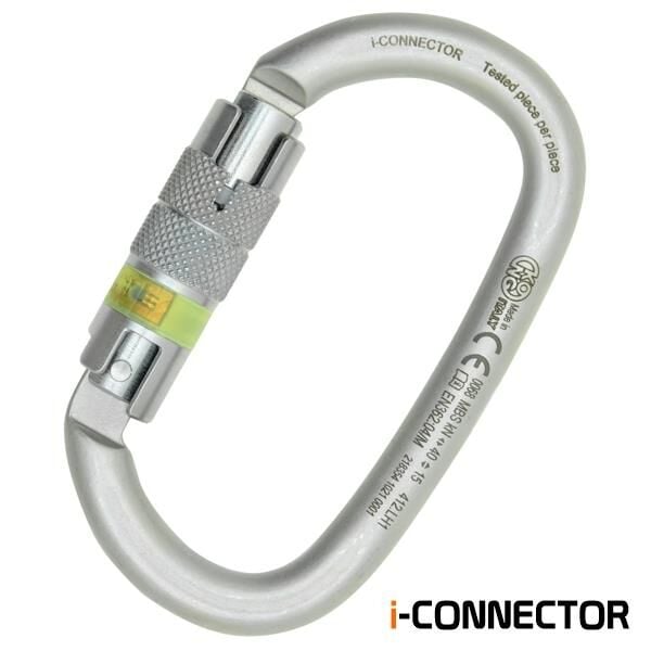 Kong i-Ovalone Carbon Twist Lock NFC Lunar White Twist Lock Otomatik 2 Kilitli 40KN Karbon Çelik Oval Karabina EN 362/M 412LH1999KK