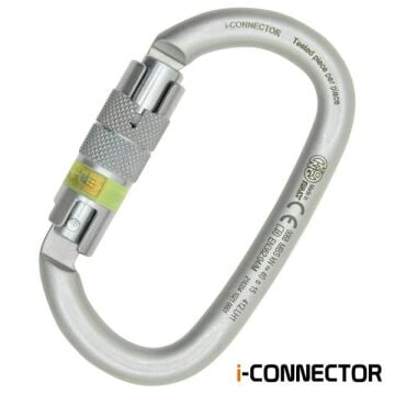 Kong i-Ovalone Carbon Twist Lock NFC Lunar White Twist Lock Otomatik 2 Kilitli 40KN Karbon Çelik Oval Karabina EN 362/M 412LH1999KK