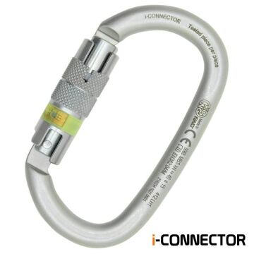 Kong i-Ovalone Carbon Twist Lock NFC Lunar White Twist Lock Otomatik 2 Kilitli 40KN Karbon Çelik Oval Karabina EN 362/M 412LH1999KK
