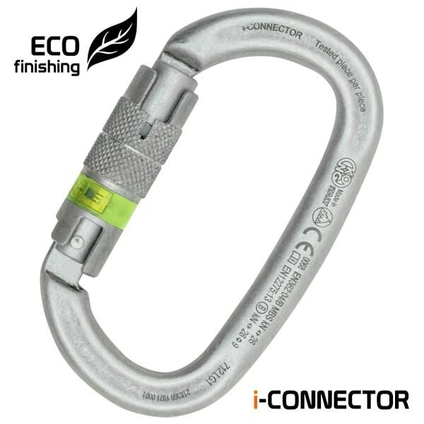 Kong i-Ovalone Alu Twist Lock NFC ECO Twist Lock Otomatik 2 Kilitli 26KN Alüminyum Oval Karabina EN 362/B EN 12275/B UIAA 712LG1LLLKK