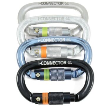 Kong i-Ovalone Alu Twist Lock NFC ECO Twist Lock Otomatik 2 Kilitli 26KN Siyah Oval Karabina EN 362/B EN 12275/B UIAA 712LG1LLLKK