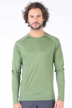 Woolona Eris Yesil Uzun Kollu %100 Yün Termal İçlik