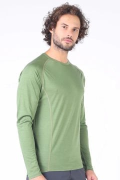 Woolona Eris Yesil Uzun Kollu %100 Yün Termal İçlik