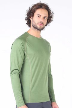 Woolona Eris Yesil Uzun Kollu %100 Yün Termal İçlik