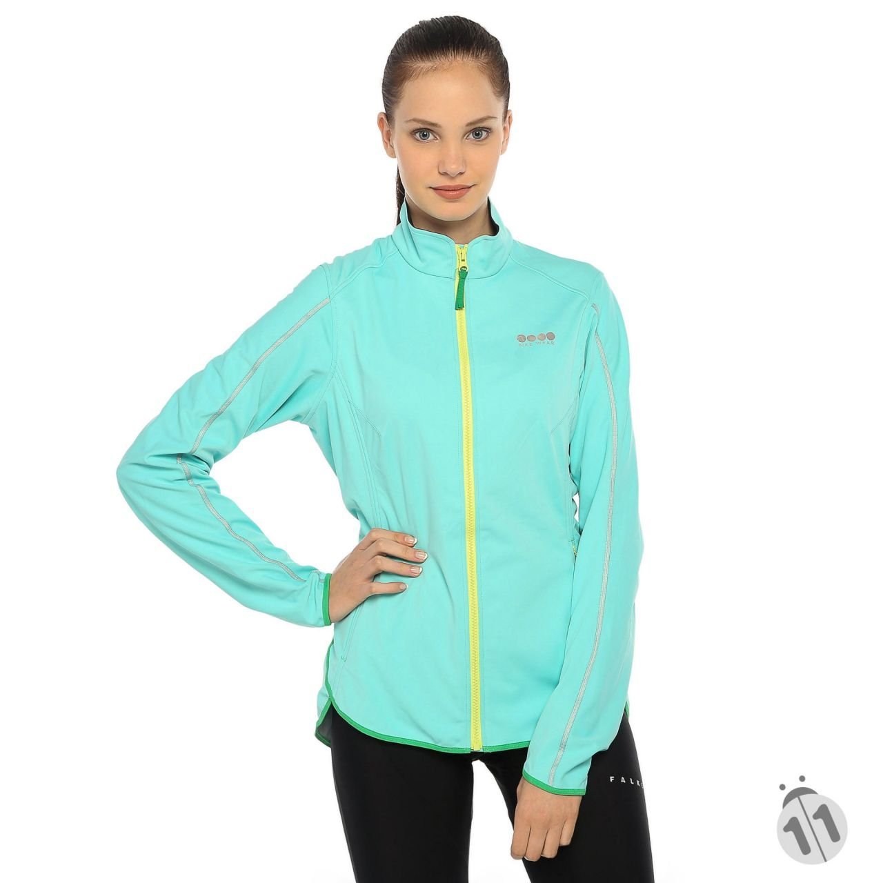 Gore-Tex Bayan Açık Mavi Uzun Kollu Windstopper Ipod Cepli ProDryFit Outdoor, Koşu, Fitness Tişört
