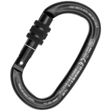 Kong Ovalone Alu Vidalı Screw Sleeve Kilitli Siyah 26KN Alüminyum Oval Karabina EN 362/B EN 12275/B UIAA 712LA0NNNKK