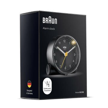 BRAUN BC01B SİYAH KLASiK ANALOG ALARMLI MASA SAATİ