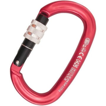 Kong Ovalone Alu Vidalı Screw Sleeve Kilitli Kırmızı/Siyah/Parlak 26KN Alüminyum Oval Karabina EN 362/B EN 12275/B UIAA 712LA0RNPKK