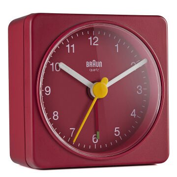 BRAUN BC02R KIRMIZI KLASİK SEYAHAT ANALAOG ALARMLI MASA SAATİ