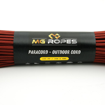 Ropes Polyester Paracord İp 4 mm Bordo 30 Metre