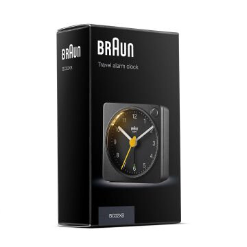 BRAUN BC02XB SİYAH KLASİK SEYAHAT ANALAOG ALARMLI MASA SAATİ