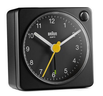 BRAUN BC02XB SİYAH KLASİK SEYAHAT ANALAOG ALARMLI MASA SAATİ