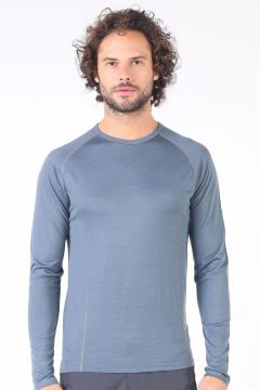 Woolona Eris Gri Uzun Kollu %100 Yün Termal İçlik