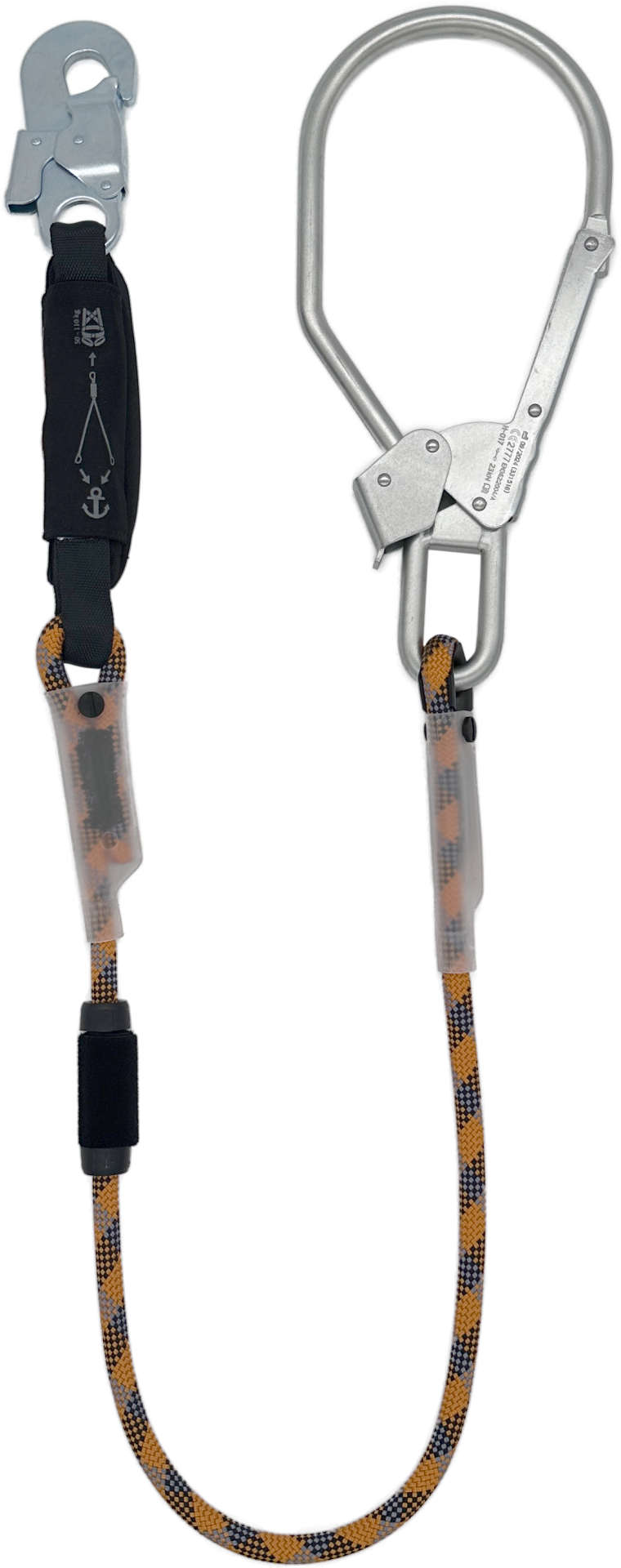Skylotec Skysafe Eco R Turuncu 1 M Fs 92 Ve Fs 51 St Bağlantılı EN 355 Şok Emicili Tek Kollu Lanyard