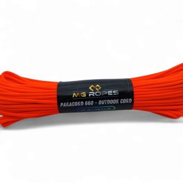 Ropes Polyester Paracord İp 4 mm Neon Turuncu Renk 30 Metre