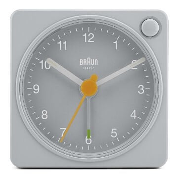BRAUN BC02XG GRİ KLASİK SEYAHAT ANALAOG ALARMLI MASA SAATİ