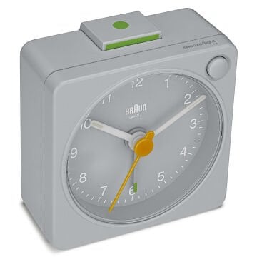 BRAUN BC02XG GRİ KLASİK SEYAHAT ANALAOG ALARMLI MASA SAATİ