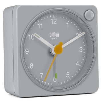 BRAUN BC02XG GRİ KLASİK SEYAHAT ANALAOG ALARMLI MASA SAATİ